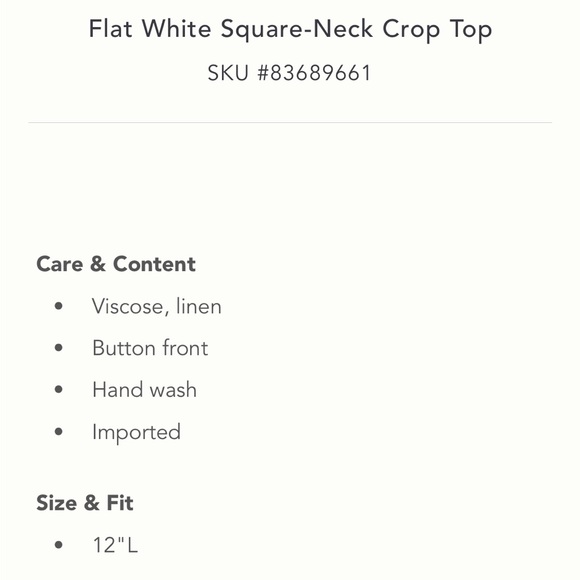 ✨ Anthropologie Square-Neck Crop Top Sz M - Picture 5 of 6